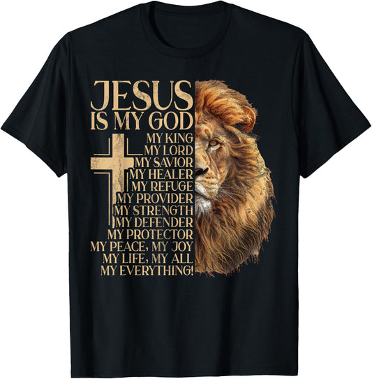 Adult - Black - Small - Short Sleeve - Classic - - Polyester 100% - Religious Symbol Design - Christians T-Shirt