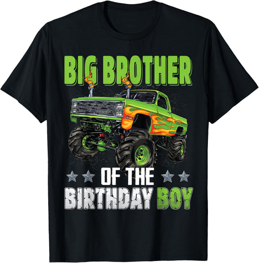 Big Brother of Birthday Boy Monster Truck Family Matching T-Shirt