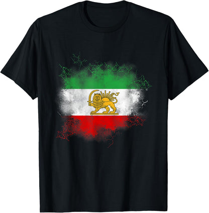 Iranian flag, Iran lion, Persian flag, Iran. , Black, S T-Shirt