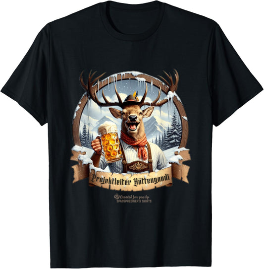 Apr¨¨s Ski Project Manager H¨¹ttengaudi Hirsch & Bier Apr¨¨s Ski , black T-Shirt