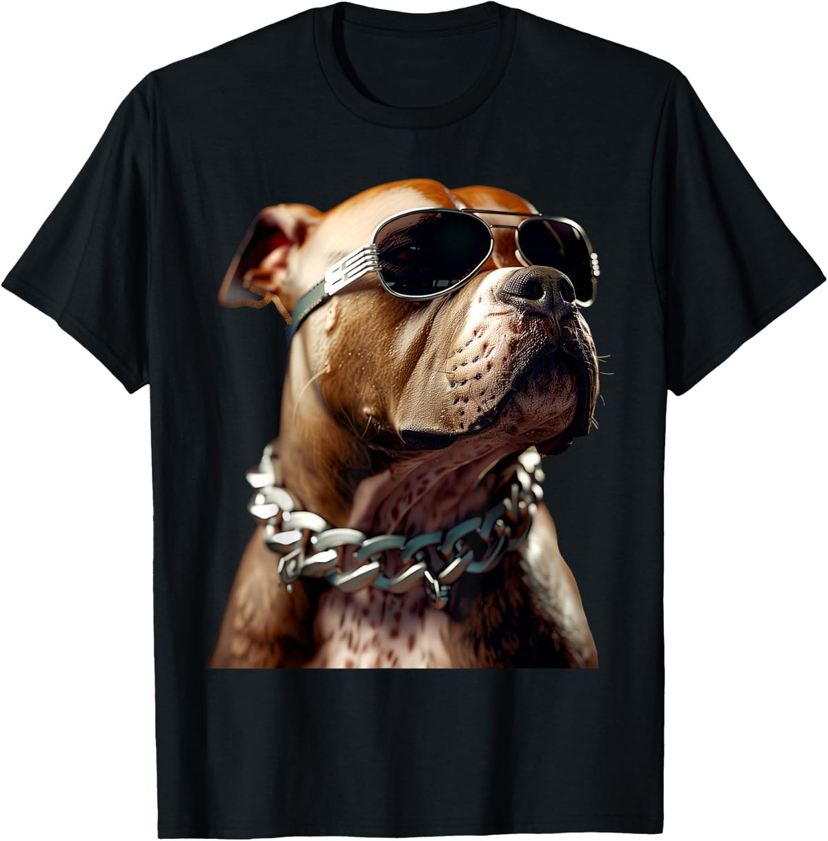Pitbull with Sunglasses Pittie American Pit Bull Terrier , black T-Shirt
