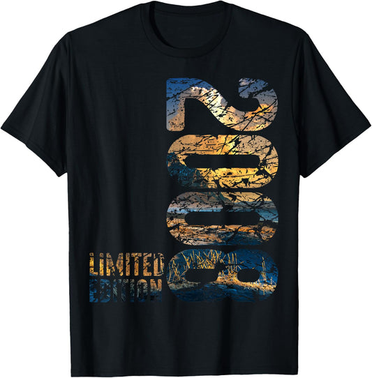 15th Birthday Boy Girl 15 Years 2008 Funny Gift , black T-Shirt