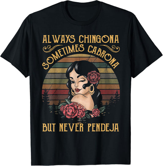 Always Chingona Sometimes Cabrona Black Women's Yoga T-Shirt