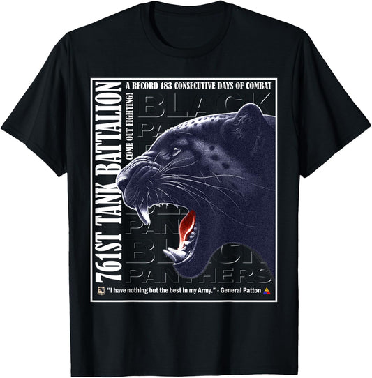 761st Tank Battalion Black Panthers WWII Valor T-Shirt