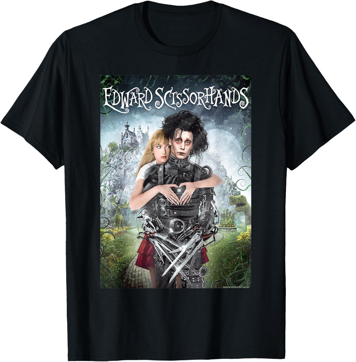Edward Scissorhands Anniversary Movie Art Kim and Edward , Black, S T-Shirt