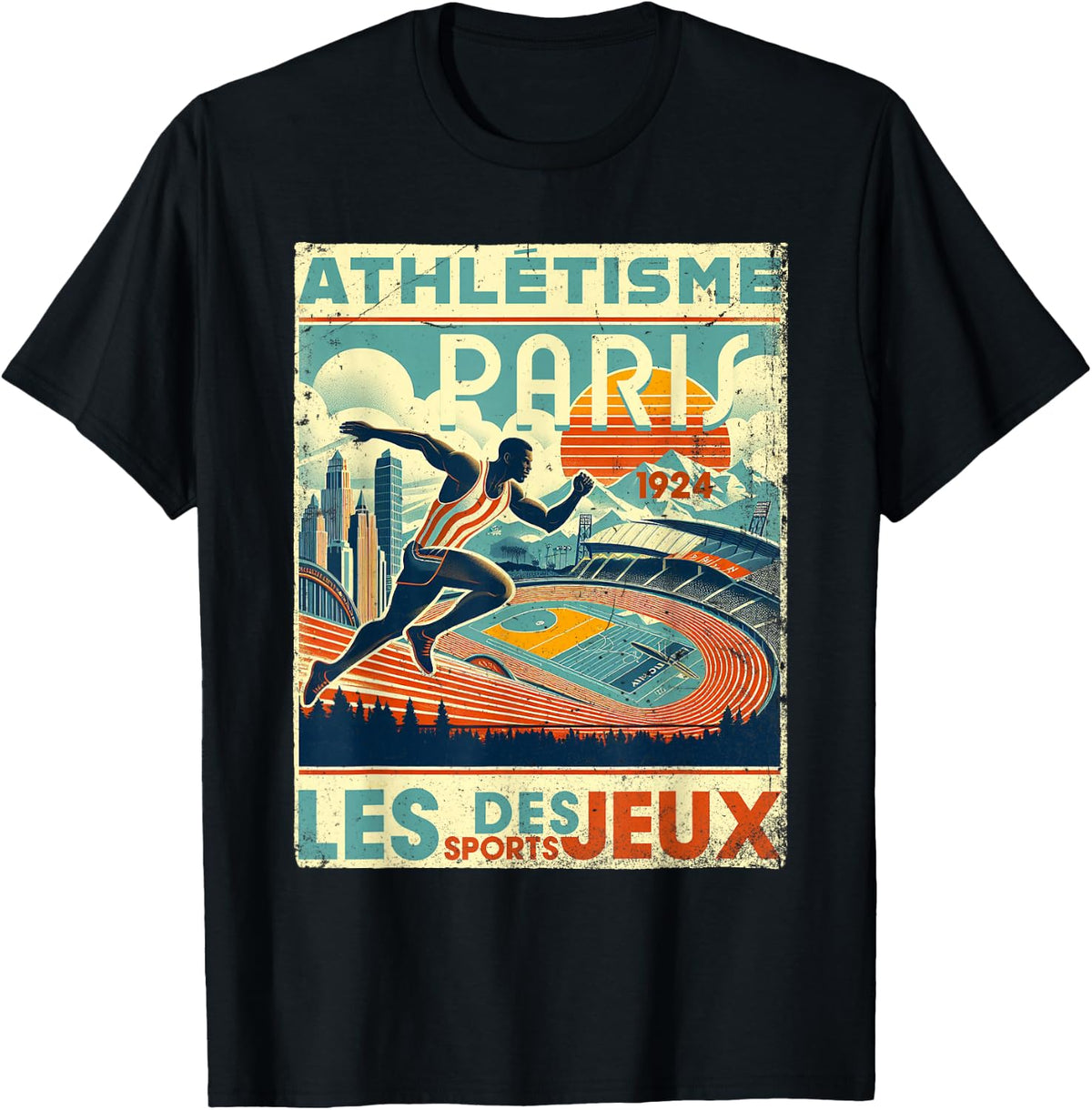 Paris Athletics 1924 The Games , black T-Shirt