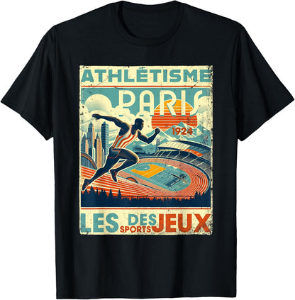 Paris Athletics 1924 The Games , black T-Shirt