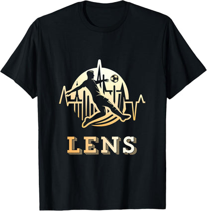 Lensois Football Lens Supporter Gift, Black, S T-Shirt