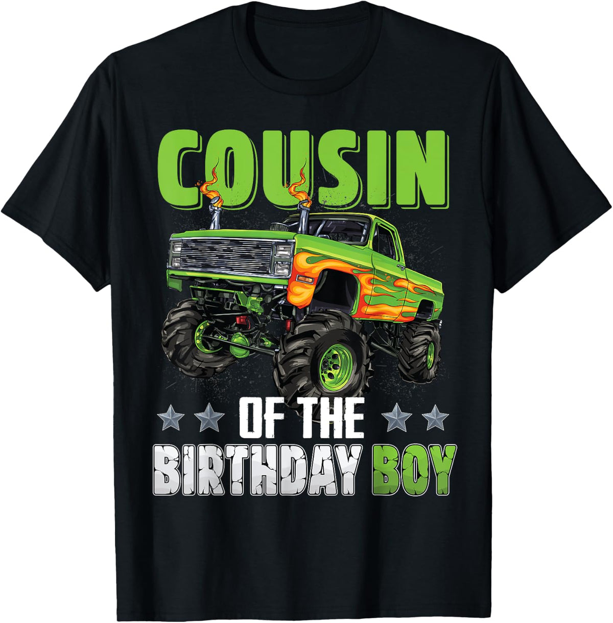 Cousin of Birthday Boy Monster Truck Car Family Matching T-Shirt