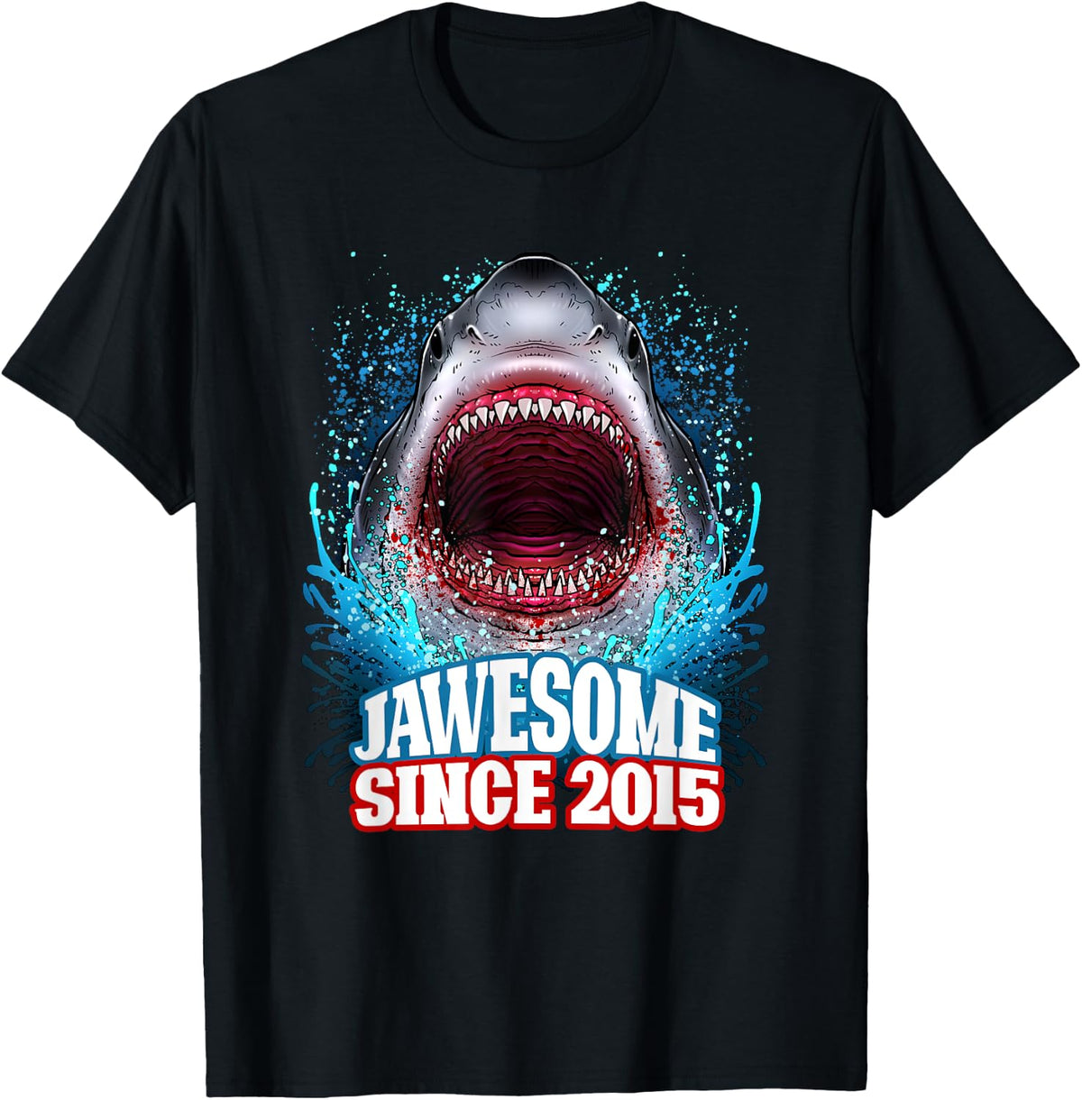 10th Birthday Jawesome Since 2015 Shark 10 Years Old T-Shirt