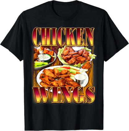Wing Lover Bootleg Rap CDs Aesthetic 90s Funny Chicken Meme T-Shirt
