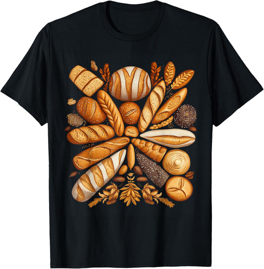 Artistic Arrangement of Bread Design Bakery T-Shirt