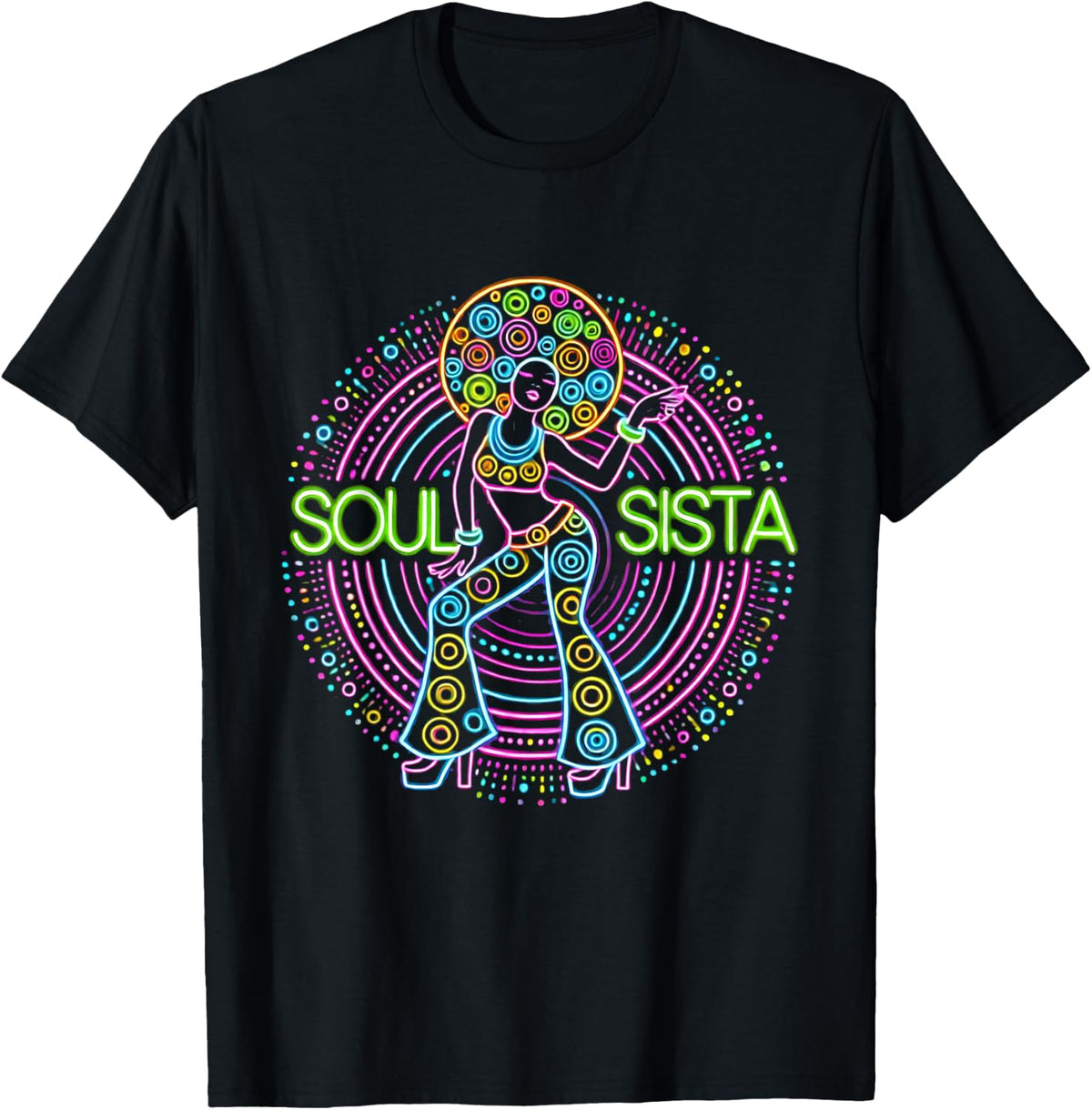 Soul Sista Afro 70s Soul Music Retro Disco Black Funk Lovers T-Shirt
