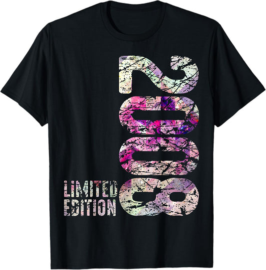15th Birthday Boy Girl 15 Years 2008 Funny Gift , black T-Shirt