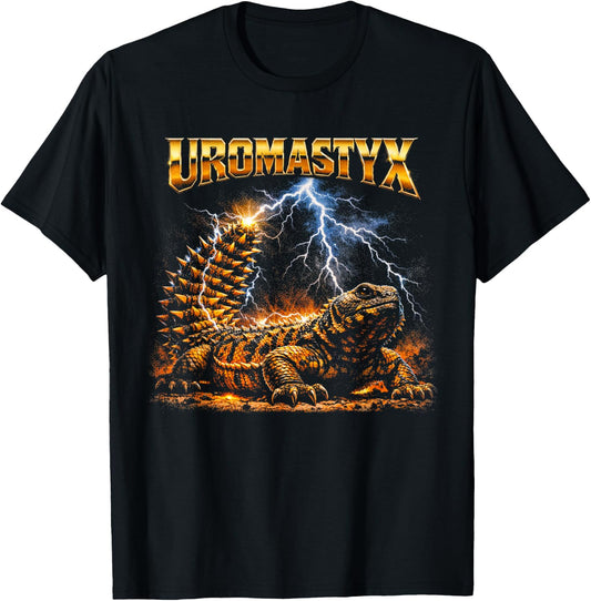 80s Heavy-Metal Uromastyx Lizard Retro Reptile Pet Owner T-Shirt