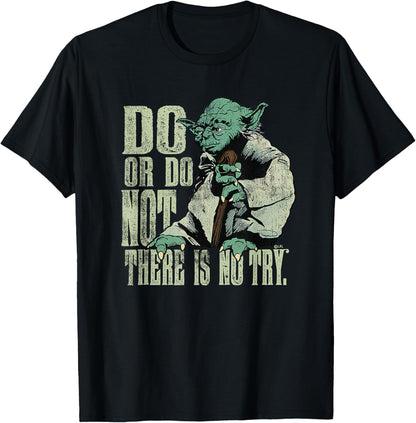 Star Wars Yoda Do or Do Not There is No Try Vintage Style , black T-Shirt