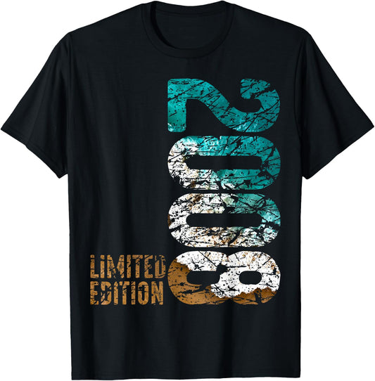 15th Birthday Boy Girl 15 Years 2008 Funny Gift , black T-Shirt