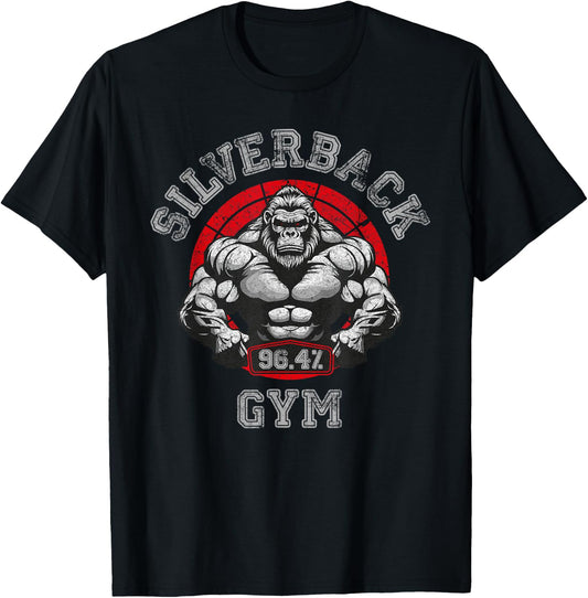 96.4% Silverback Gorilla, Gym Wear, Bodybuilding, Strong , Black, S T-Shirt