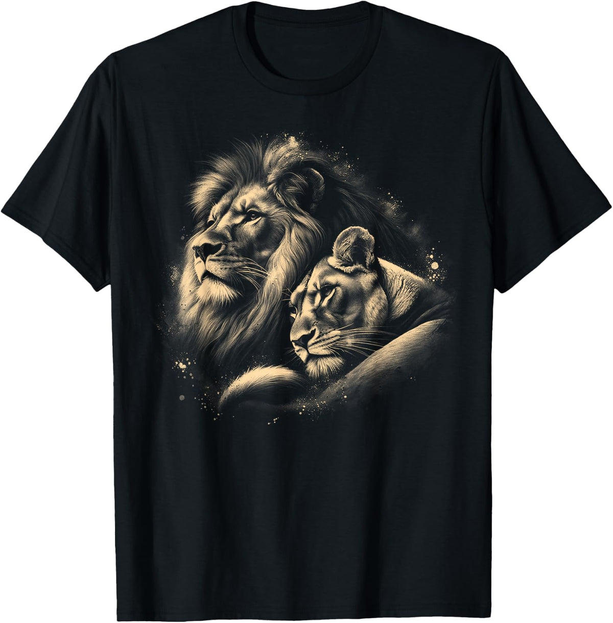Lion and Lioness Symbol of Love, Loyalty and Partnership , black T-Shirt