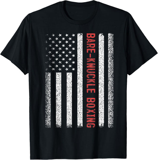 Bare-knuckle boxing American Flag 4th of July ,Black,Small T-Shirt